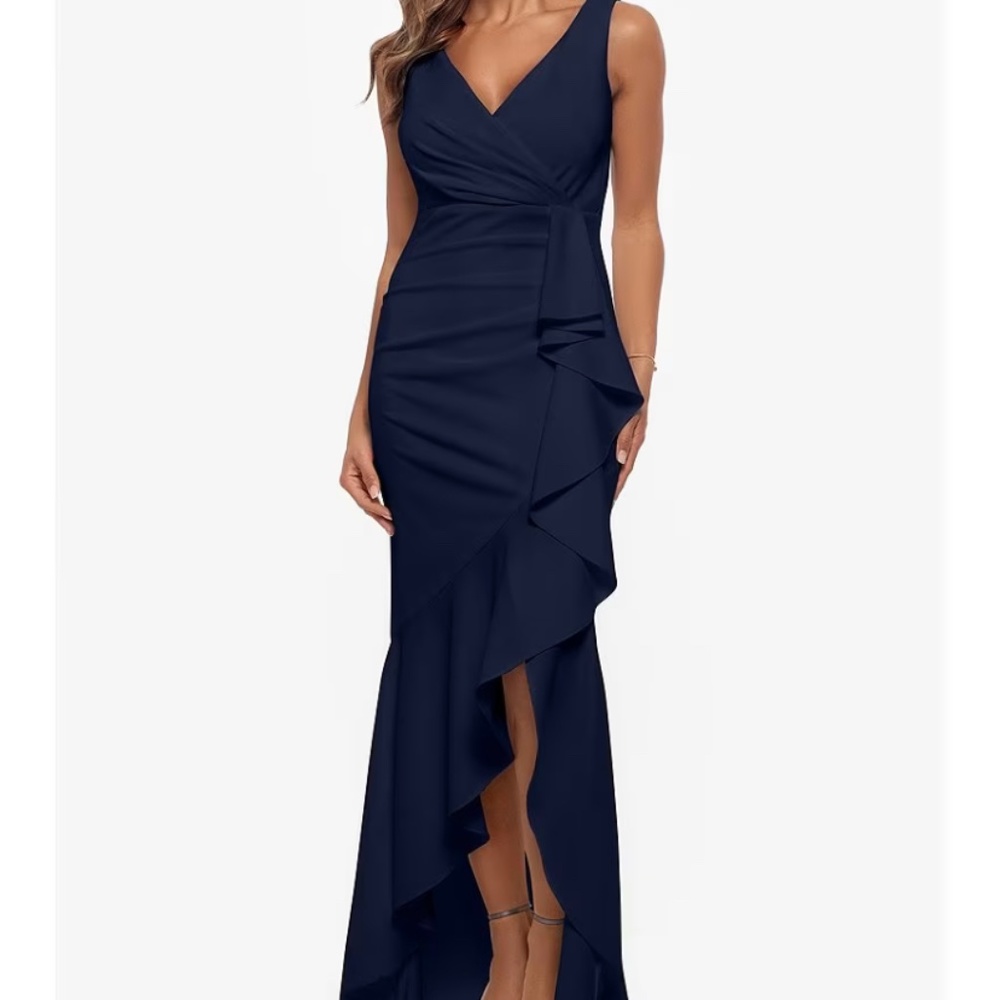 Betsey and Adam Navy gown